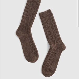 Madewell Cozy Cable Knit Brown Socks